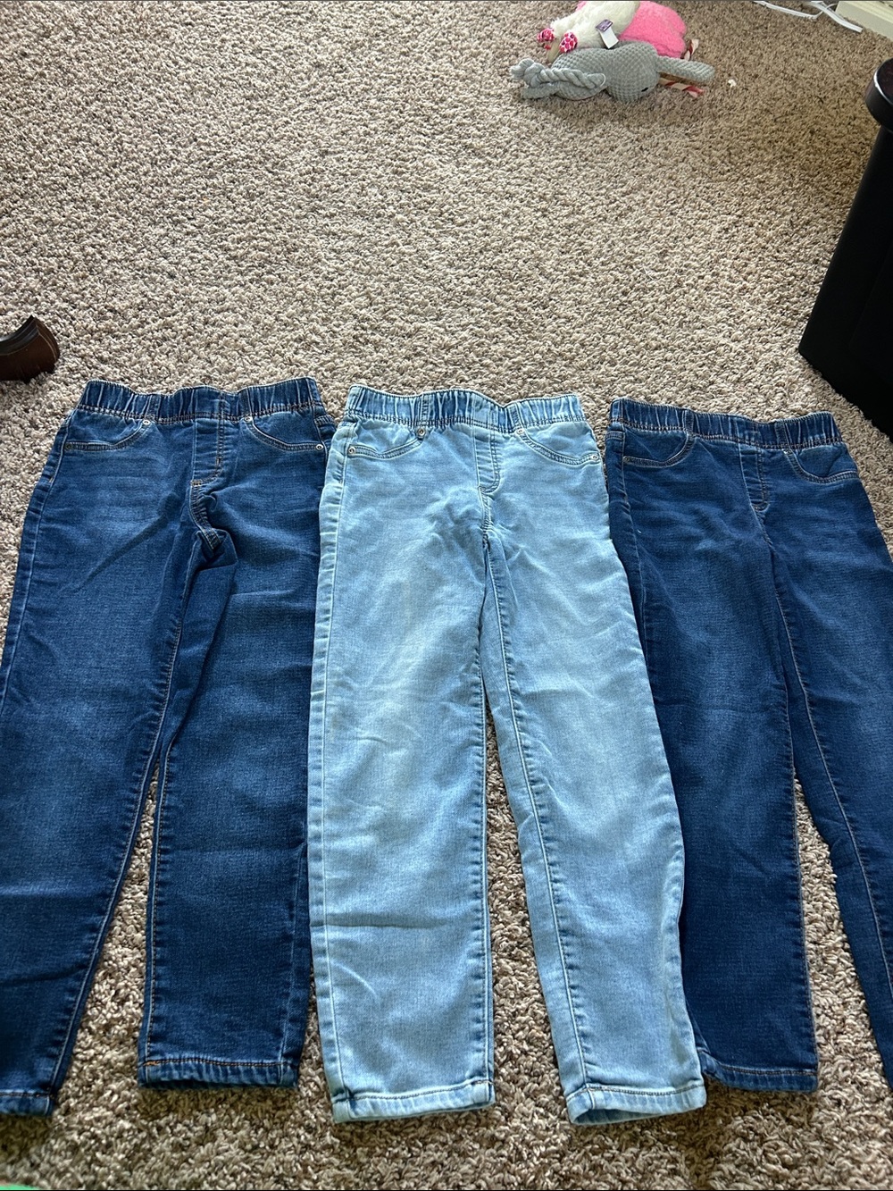 Kids Elastic Waist Jeans - Light Blue & Dark Blue